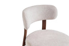 Chaise de salle à manger SAFYA effet bois noyer et tissu beige - 50 x 52 cm chez TIKAYLA