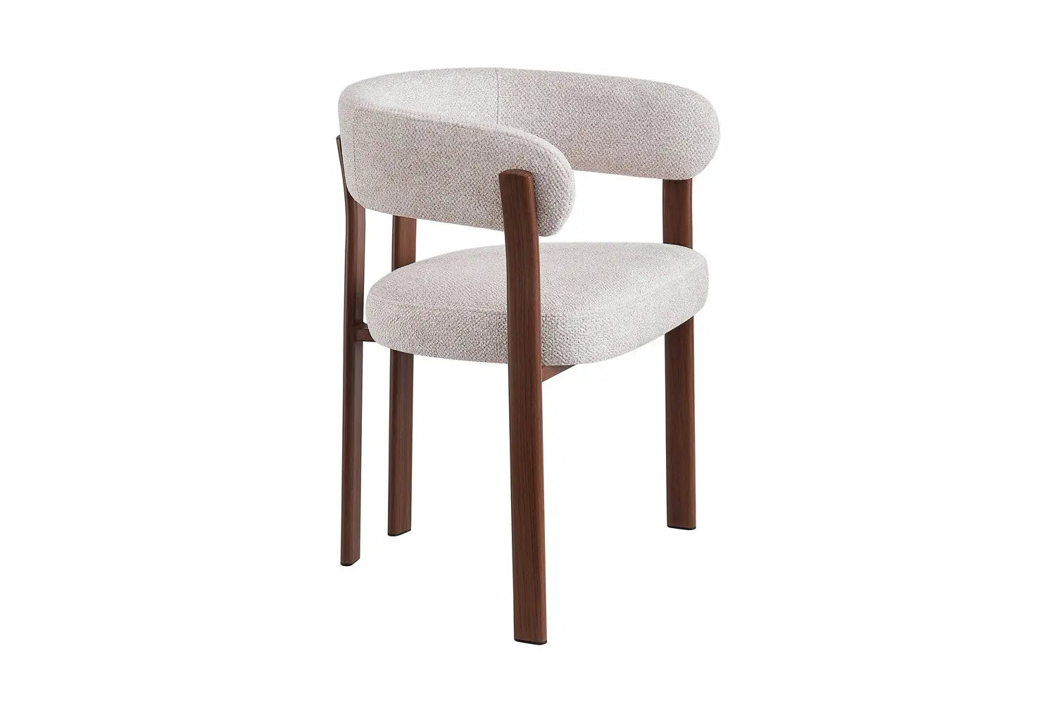 Chaise avec accoudoirs SAFYA Noyer - détail assise tissu Beige