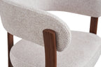 Chaise avec accoudoirs SAFYA Noyer - détail tissu OEKO-TEX certifié