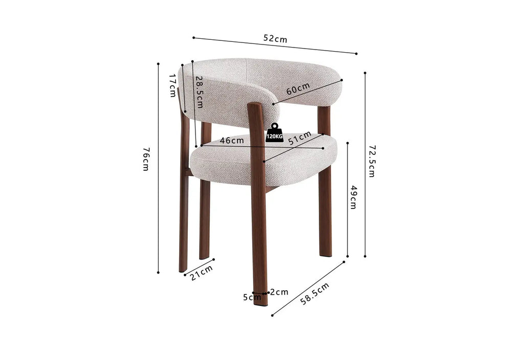 Chaise avec accoudoirs SAFYA Noyer - vue d'ensemble décoration intérieure