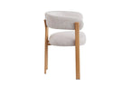 Chaise de salle à manger avec accoudoirs SAFYA effet bois naturel et tissu beige - 60 x 52 cm chez TIKAYLA