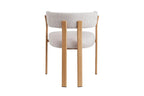 Chaise de salle à manger avec accoudoirs SAFYA effet bois naturel et tissu beige - 60 x 52 cm chez TIKAYLA