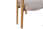 Chaise de salle à manger avec accoudoirs SAFYA effet bois naturel et tissu beige - 60 x 52 cm chez TIKAYLA