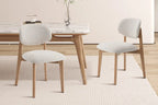 Chaise de salle à manger KAYA Chêne clair et Beige – 48 x 59 cm | TIKAYLA
