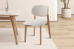 Chaise de salle à manger KAYA Chêne clair et Beige – 48 x 59 cm | TIKAYLA