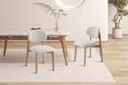 Chaise de salle à manger KAYA Chêne clair et Beige – 48 x 59 cm | TIKAYLA