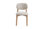 Chaise de salle à manger KAYA Chêne clair et Beige – 48 x 59 cm | TIKAYLA