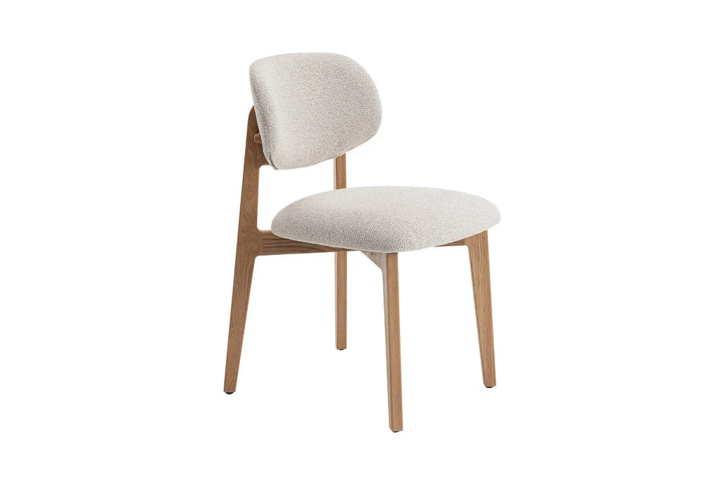 Chaise de salle à manger KAYA Chêne clair et Beige – 48 x 59 cm | TIKAYLA