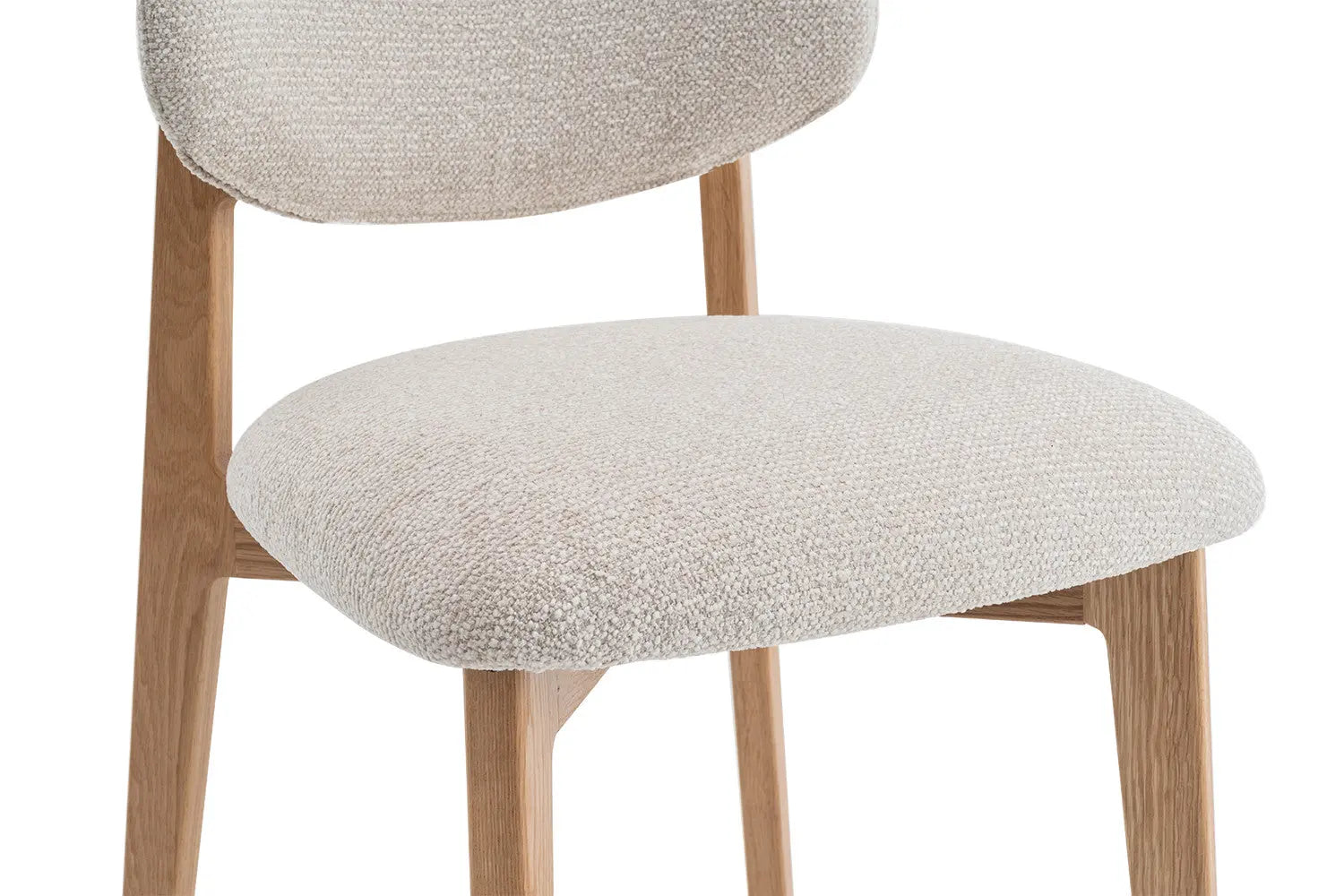 Chaise de salle à manger KAYA Chêne clair et Beige – 48 x 59 cm | TIKAYLA