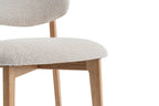 Chaise de salle à manger KAYA Chêne clair et Beige – 48 x 59 cm | TIKAYLA