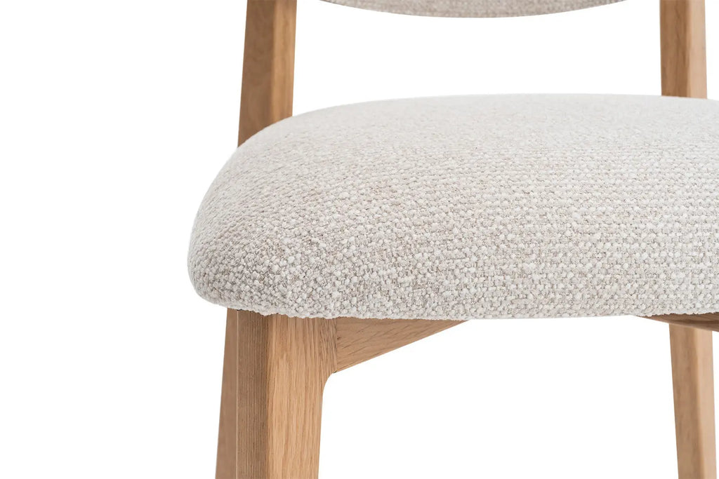 Chaise de salle à manger KAYA Chêne clair et Beige – 48 x 59 cm | TIKAYLA