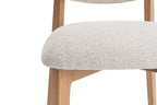 Chaise de salle à manger KAYA Chêne clair et Beige – 48 x 59 cm | TIKAYLA