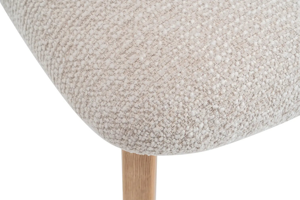 Chaise de salle à manger KAYA Chêne clair et Beige – 48 x 59 cm | TIKAYLA