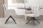 Chaise pivotante GRANA Beige avec accoudoirs – 85 x 50 cm | TIKAYLA