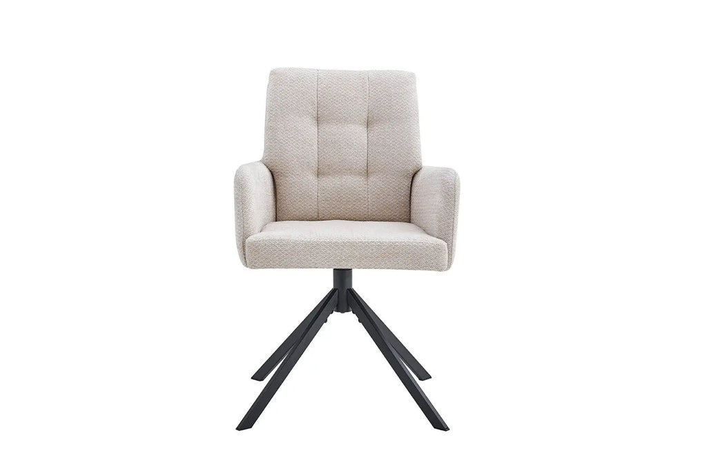 Chaise pivotante GRANA Beige avec accoudoirs – 85 x 50 cm | TIKAYLA