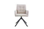 Chaise pivotante GRANA Beige avec accoudoirs – 85 x 50 cm | TIKAYLA