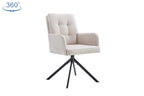 Chaise pivotante GRANA Beige avec accoudoirs – 85 x 50 cm | TIKAYLA