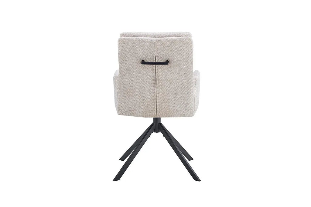 Chaise pivotante GRANA Beige avec accoudoirs – 85 x 50 cm | TIKAYLA