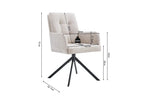 Chaise pivotante GRANA Beige avec accoudoirs – 85 x 50 cm | TIKAYLA