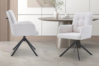 Chaise pivotante GRANA Écru avec accoudoirs – 85 x 50 cm | TIKAYLA
