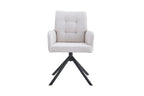 Chaise pivotante GRANA Écru avec accoudoirs – 85 x 50 cm | TIKAYLA
