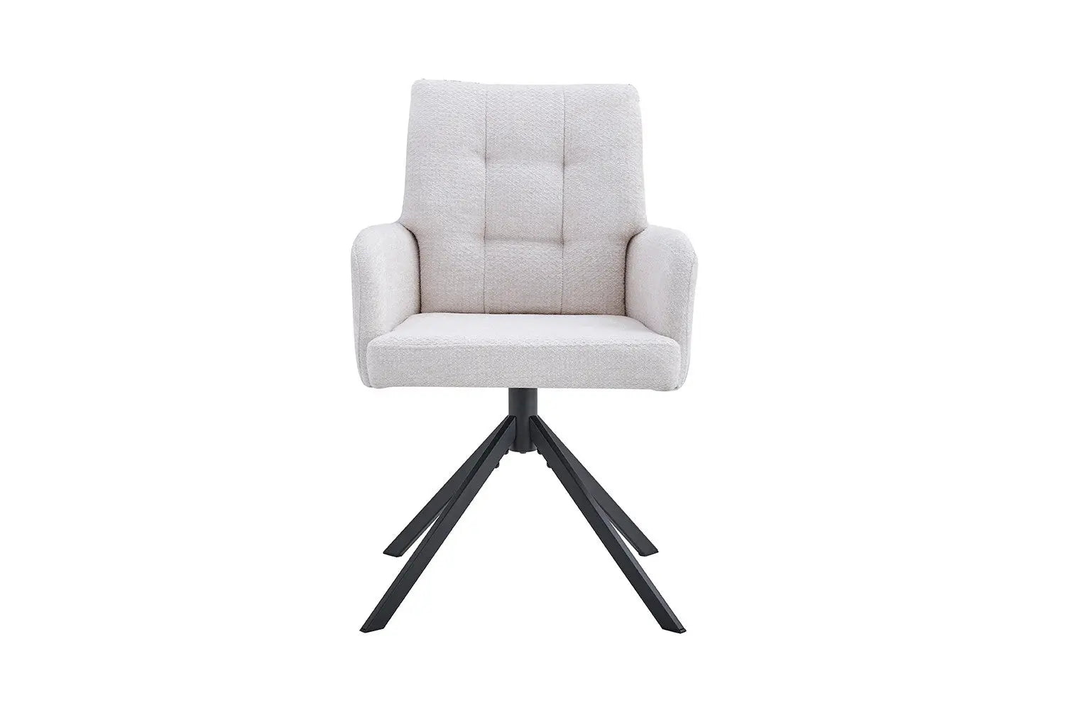 Chaise pivotante GRANA Écru avec accoudoirs – 85 x 50 cm | TIKAYLA