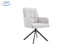 Chaise pivotante GRANA Écru avec accoudoirs – 85 x 50 cm | TIKAYLA