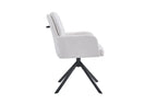Chaise pivotante GRANA Écru avec accoudoirs – 85 x 50 cm | TIKAYLA