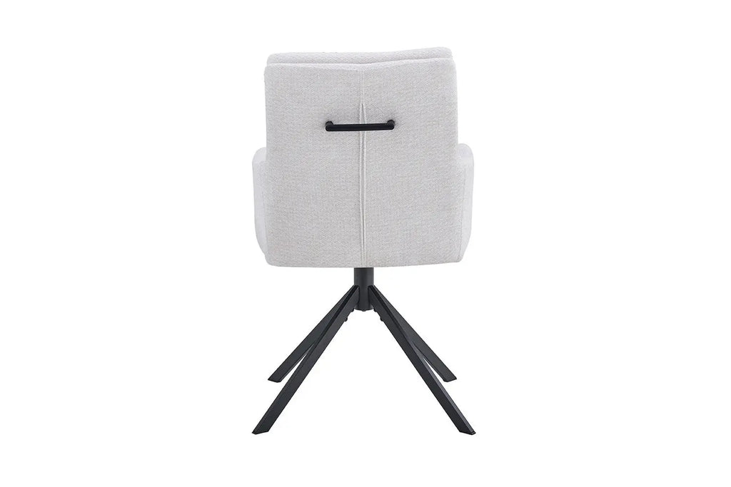 Chaise pivotante GRANA Écru avec accoudoirs – 85 x 50 cm | TIKAYLA