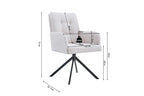 Chaise pivotante GRANA Écru avec accoudoirs – 85 x 50 cm | TIKAYLA