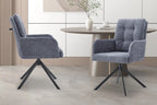 Chaise pivotante GRANA Gris foncé avec accoudoirs – 85 x 50 cm | TIKAYLA