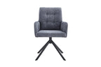 Chaise pivotante GRANA Gris foncé avec accoudoirs – 85 x 50 cm | TIKAYLA