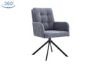 Chaise pivotante GRANA Gris foncé avec accoudoirs – 85 x 50 cm | TIKAYLA