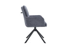Chaise pivotante GRANA Gris foncé avec accoudoirs – 85 x 50 cm | TIKAYLA