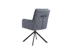 Chaise pivotante GRANA Gris foncé avec accoudoirs – 85 x 50 cm | TIKAYLA