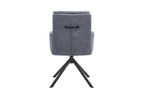 Chaise pivotante GRANA Gris foncé avec accoudoirs – 85 x 50 cm | TIKAYLA