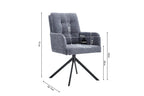 Chaise pivotante GRANA Gris foncé avec accoudoirs – 85 x 50 cm | TIKAYLA