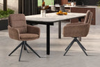 Chaise pivotante LISAYA Brun avec accoudoirs – 92,5 x 60,5 cm | TIKAYLA