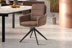 Chaise pivotante LISAYA Brun avec accoudoirs – 92,5 x 60,5 cm | TIKAYLA