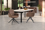 Chaise pivotante LISAYA Brun avec accoudoirs – 92,5 x 60,5 cm | TIKAYLA