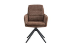 Chaise pivotante LISAYA Brun avec accoudoirs – 92,5 x 60,5 cm | TIKAYLA