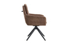 Chaise pivotante LISAYA Brun avec accoudoirs – 92,5 x 60,5 cm | TIKAYLA