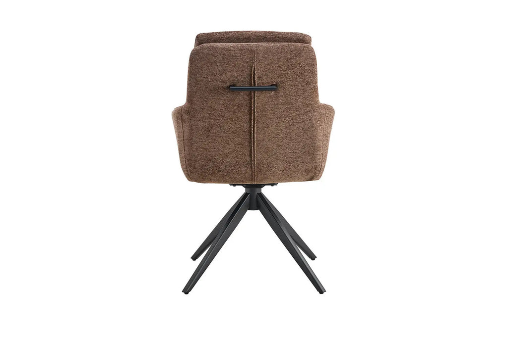 Chaise pivotante LISAYA Brun avec accoudoirs – 92,5 x 60,5 cm | TIKAYLA