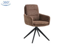 Chaise pivotante LISAYA Brun avec accoudoirs – 92,5 x 60,5 cm | TIKAYLA