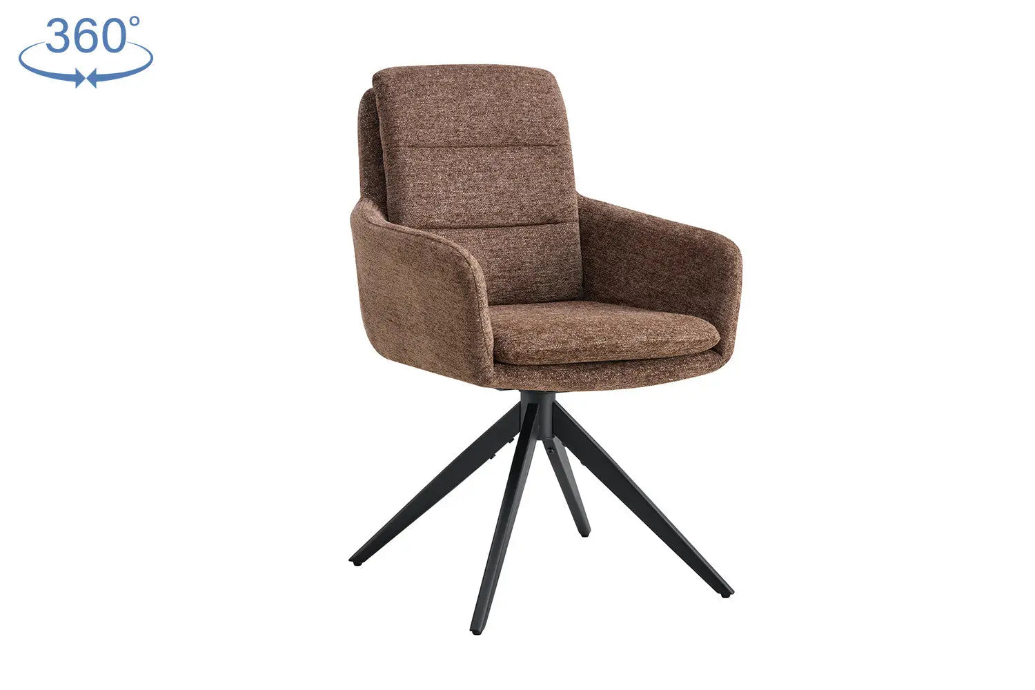 Chaise pivotante LISAYA Brun avec accoudoirs – 92,5 x 60,5 cm | TIKAYLA