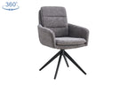 Chaise pivotante LISAYA Gris foncé avec accoudoirs – 92,5 x 60,5 cm | TIKAYLA