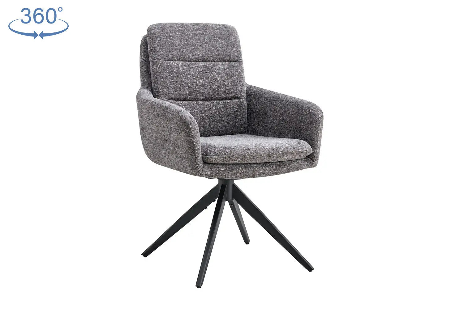 Chaise pivotante LISAYA Gris foncé avec accoudoirs – 92,5 x 60,5 cm | TIKAYLA