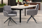 Chaise pivotante LISAYA Gris foncé avec accoudoirs – 92,5 x 60,5 cm | TIKAYLA