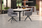 Chaise pivotante LISAYA Gris foncé avec accoudoirs – 92,5 x 60,5 cm | TIKAYLA
