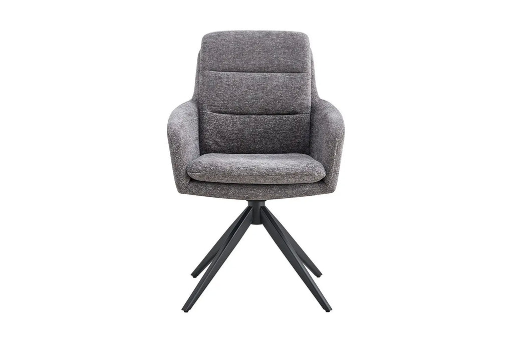 Chaise pivotante LISAYA Gris foncé avec accoudoirs – 92,5 x 60,5 cm | TIKAYLA